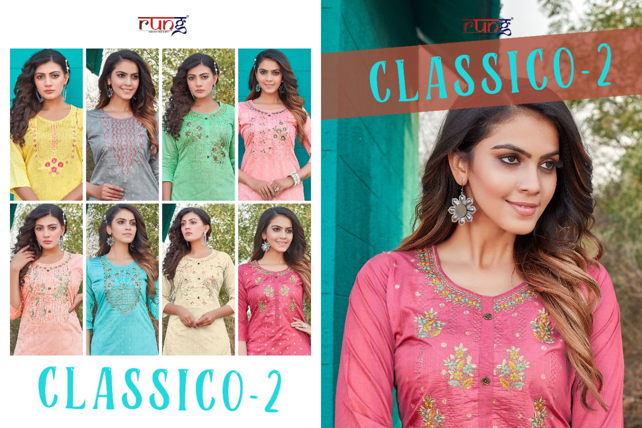 Rung Classico 2 New Fancy Wear Designer Kurti Collection